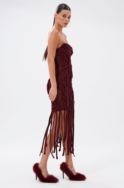 ALL OVER THE PLACE BRAIDED MINI DRESS