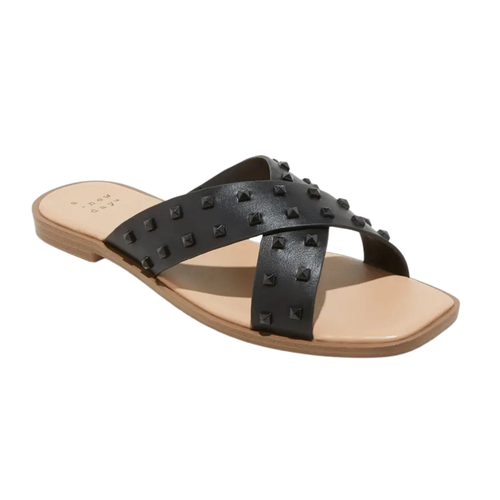 A New Day Women's Emmy Studded Crossband Sandals – Black