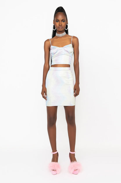 ALL FOR ONE GLITTER MINI SKIRT
