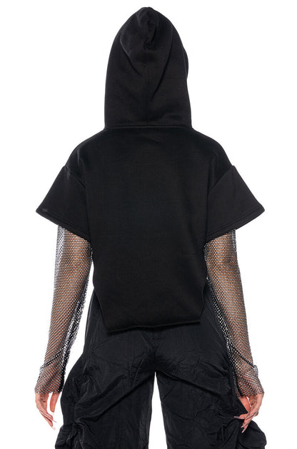 ALLI GOT SHIRT SLEEVE DETAIL HOODIE