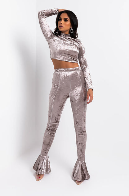 ALL OF YOU LONG SLEEVE VELVET CROP