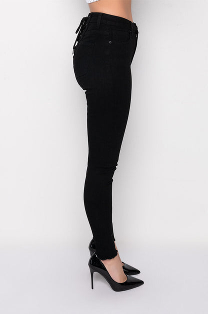 ALL OVER BACK LACE SKINNY JEANS