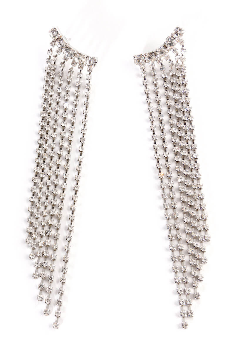 ALL THAT GLITTERS CASCADING RHINESTONE EARRINGS