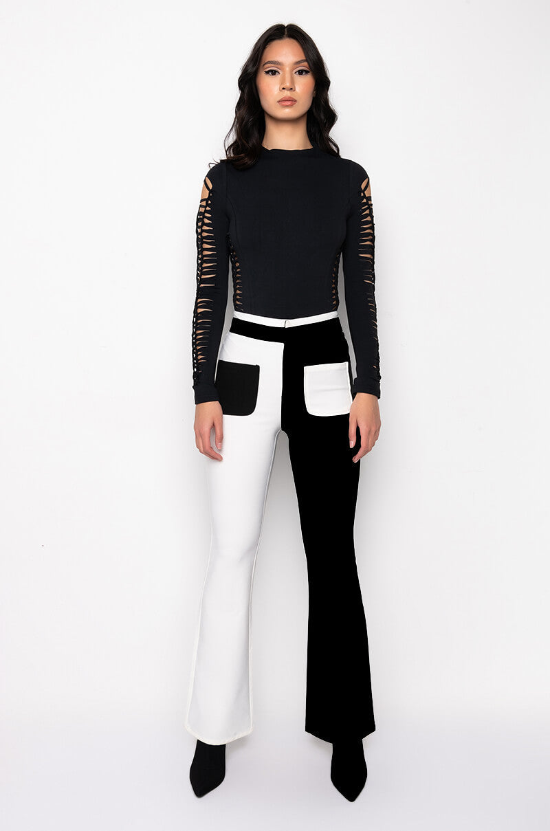 ALL THE CUTOUTS SNATCHED BODYSUIT BLACK