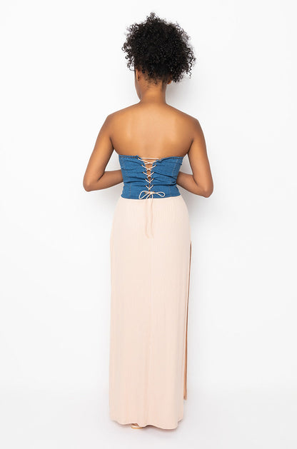 ALL THE FEELS MAXI TUBE DRESS WITH HIGH SLIT