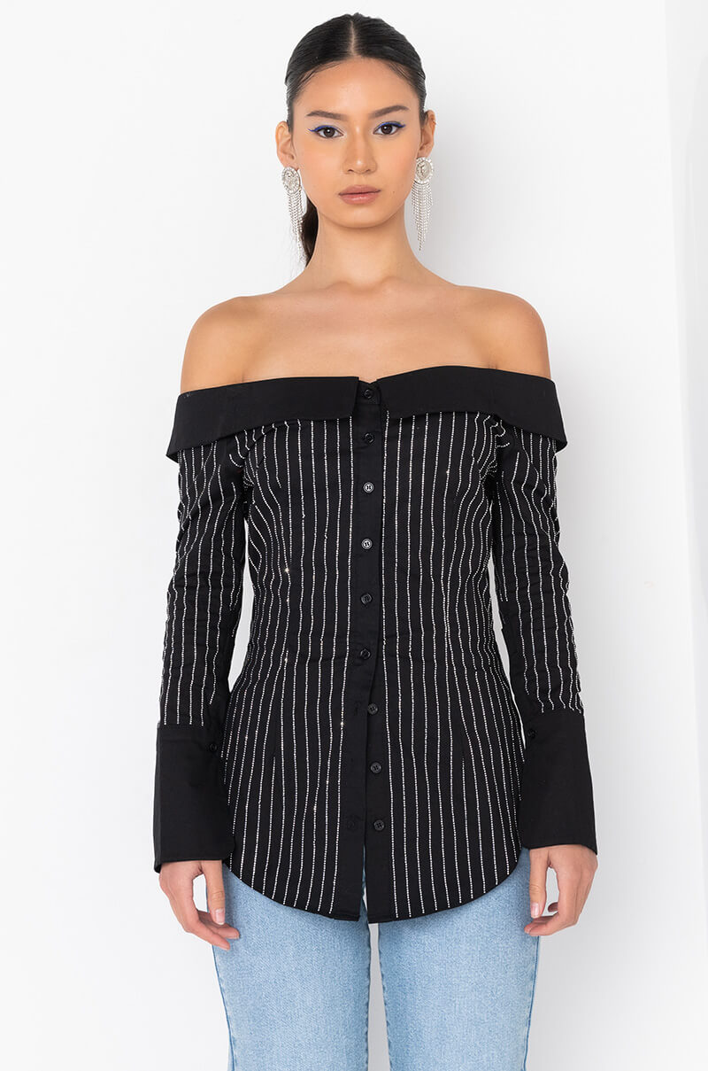 ALL THE SHINE OFF SHOULDER BLOUSE