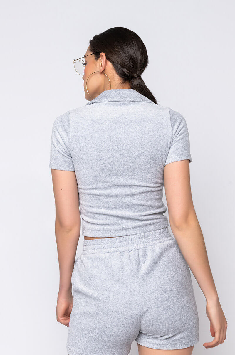 ALL UP IN YOUR FEELINGS DROPPED POLO SHIRT GREY