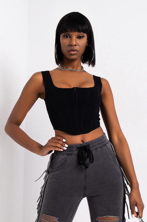 ALL YOU NEED CORSET TOP BLACK