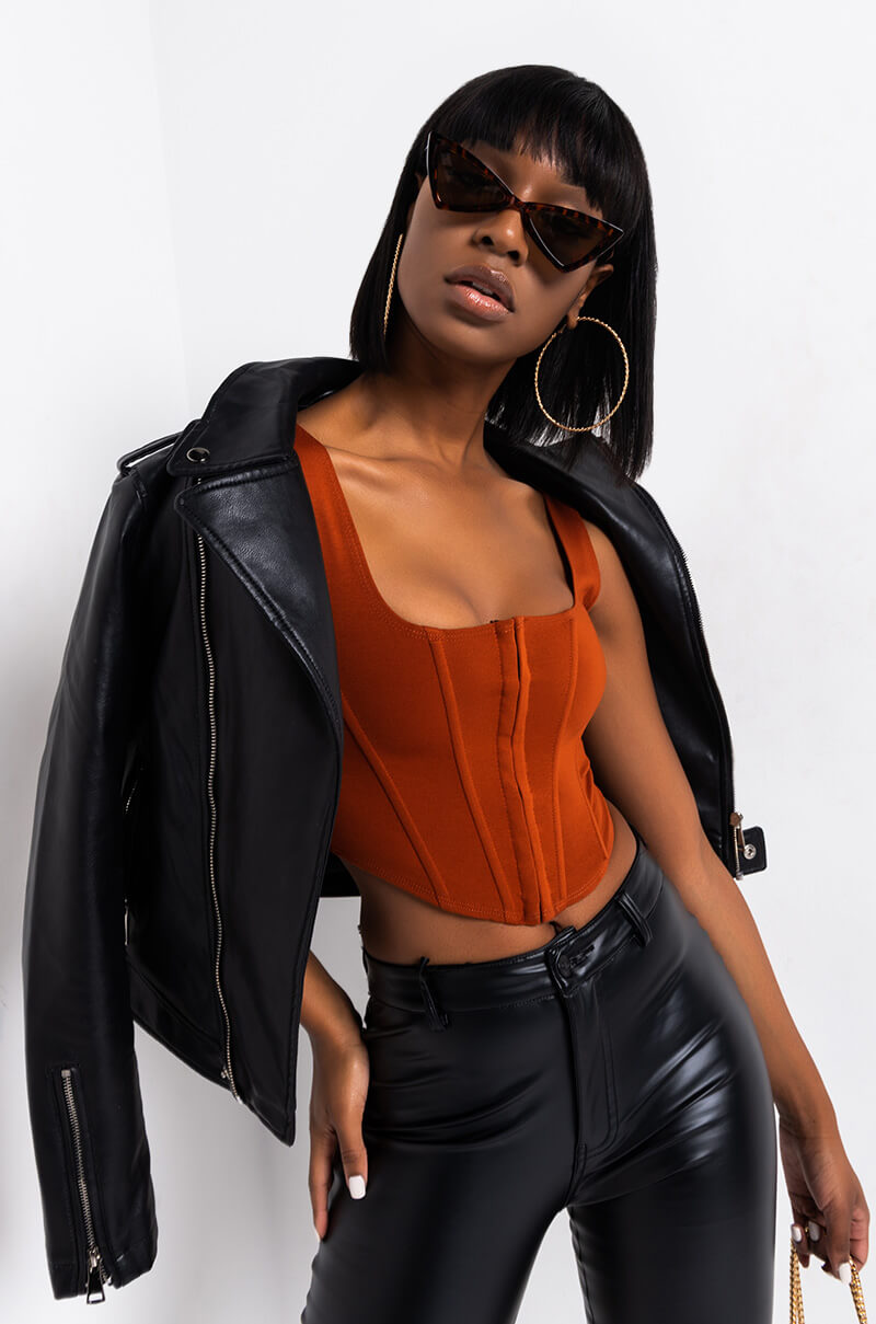 ALL YOU NEED CORSET TOP rust
