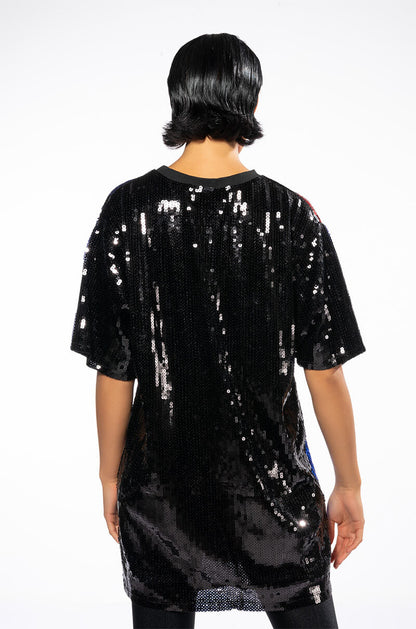 ALPHABET SEQUIN COVERED TSHIRT