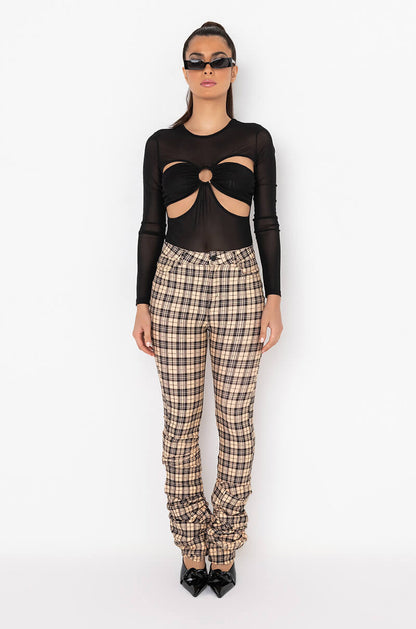 ALWAYS BE MY BABY CUT OUT MESH BODYSUIT