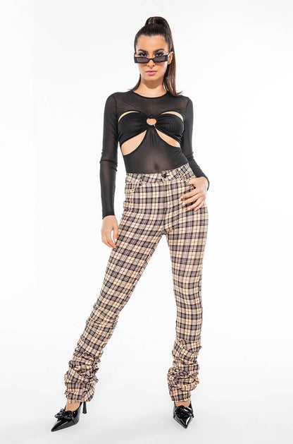 ALWAYS BE MY BABY CUT OUT MESH BODYSUIT