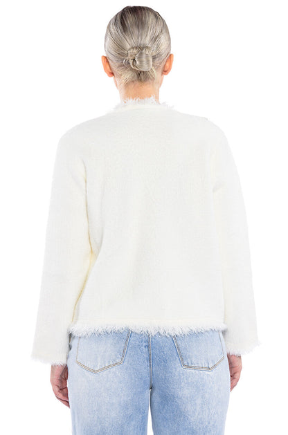 ALWAYS BLING BUTTON FRONT CARDIGAN