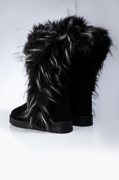 ALWAYS FLEXIN FLAT BOOTIE BLACK WHITE