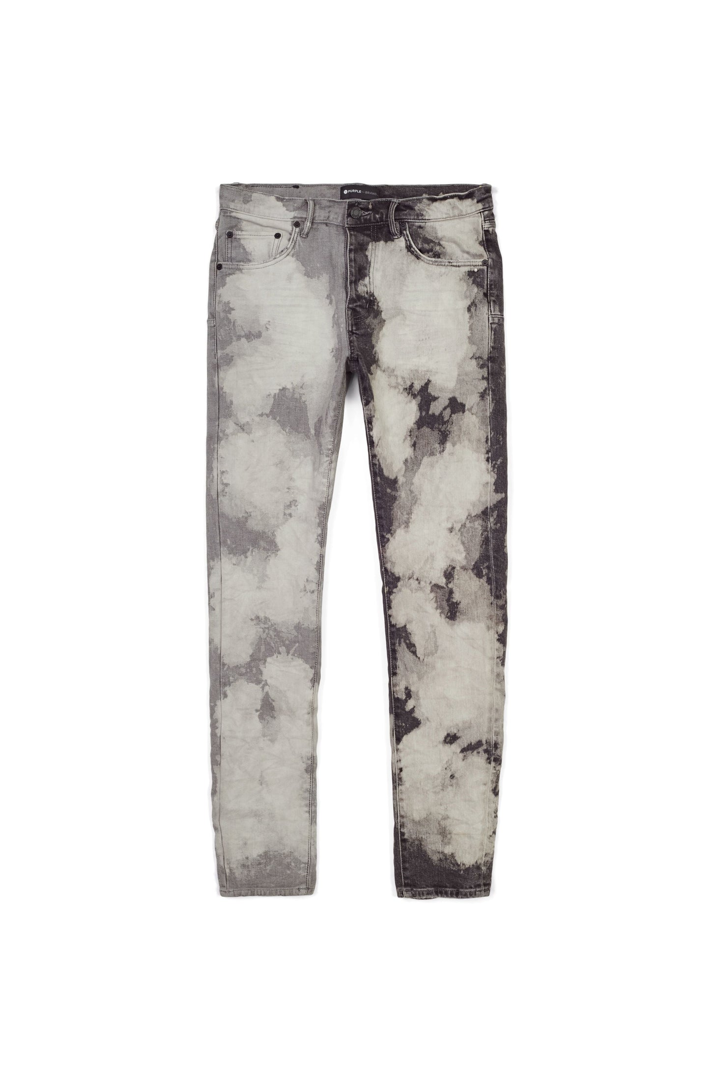 P001 LOW RISE SKINNY JEAN - Two Tone Bleach Grey