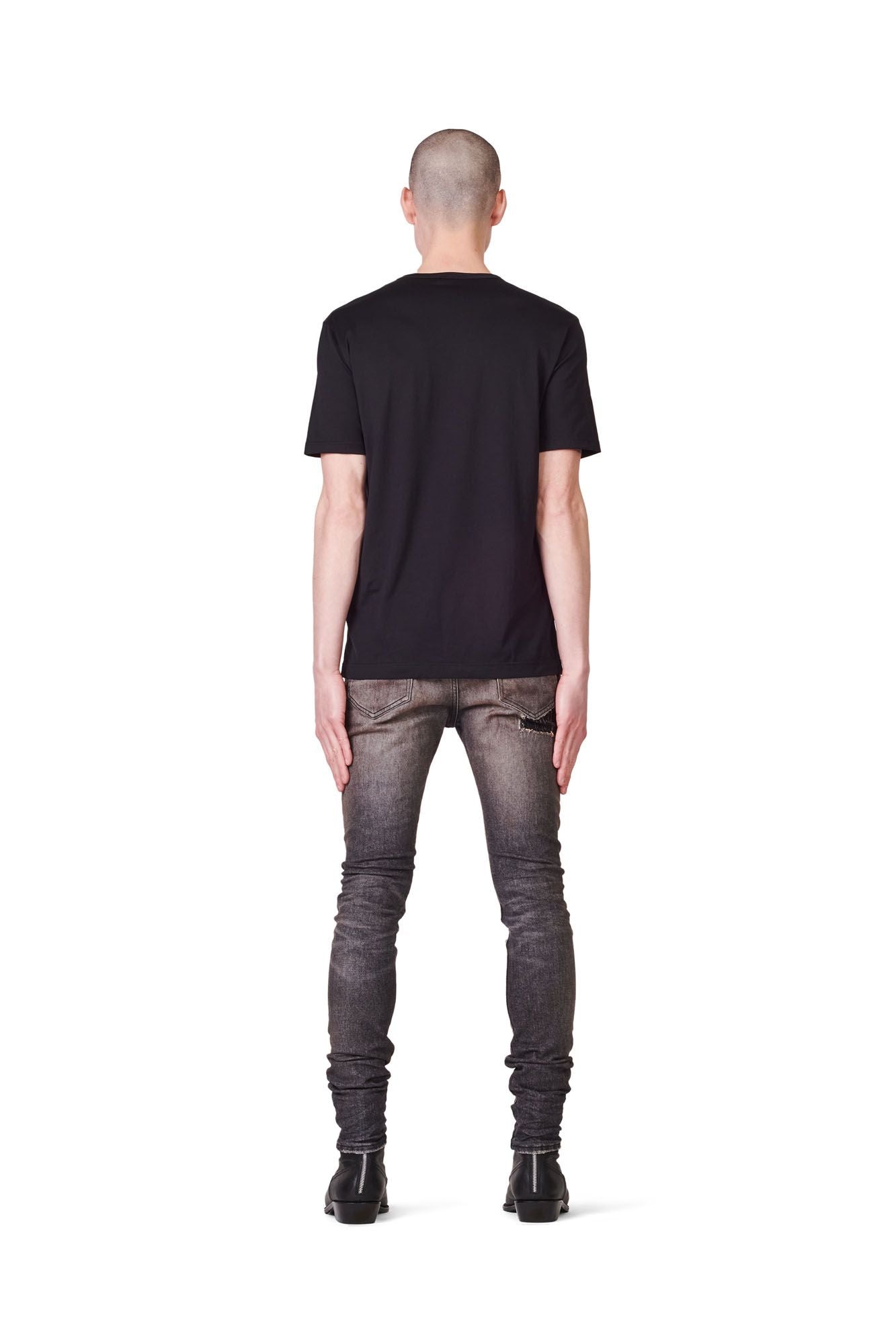 P001 LOW RISE SKINNY JEAN - Tinted Black Repair