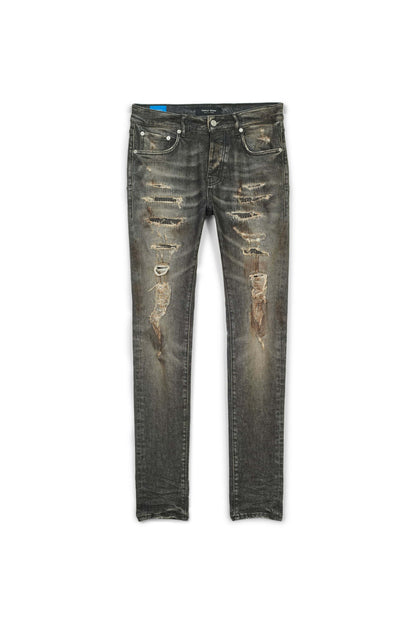 P001 LOW RISE SKINNY JEAN - Tinted Black Repair
