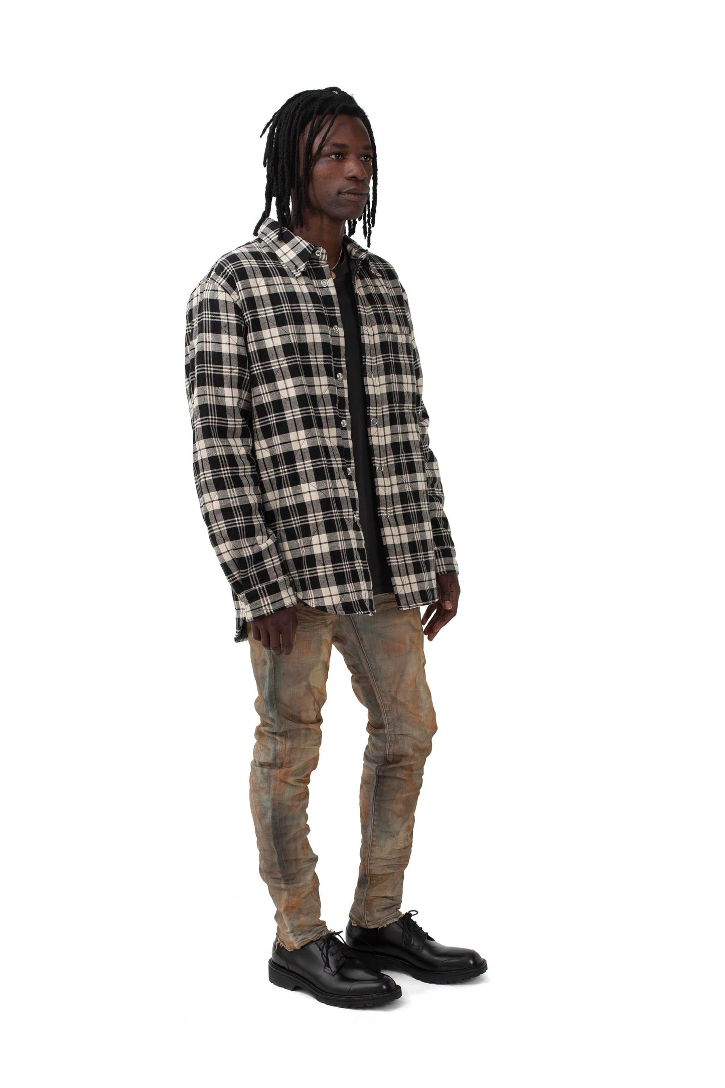 P313 QUILTED JACKET - Black/Off White