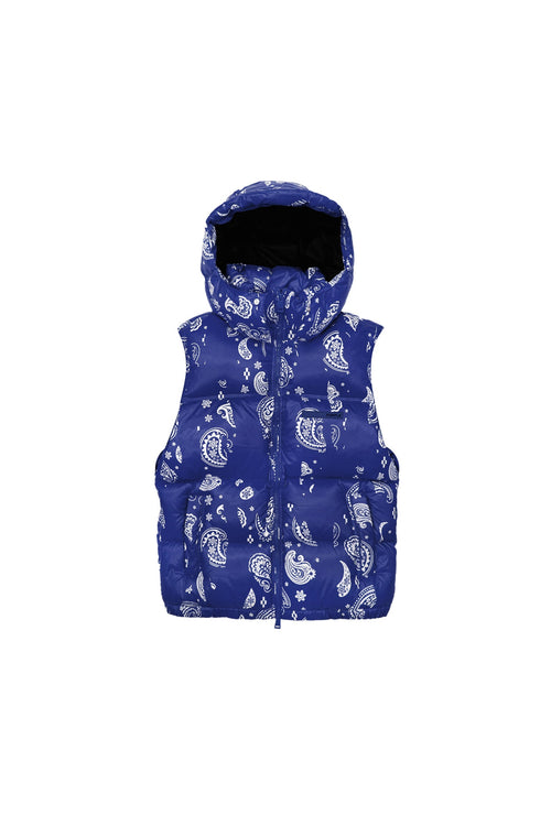P623 Paisley Blue Puffer Vest