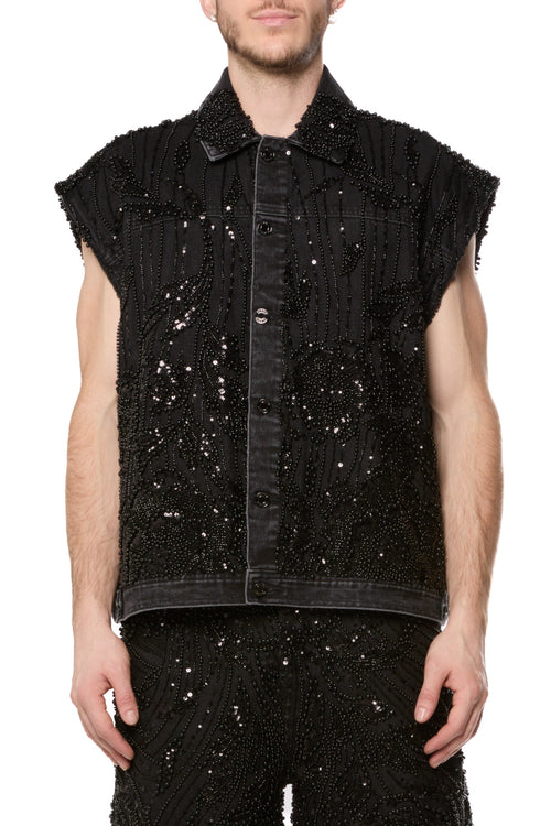 Mesh Embellished Vest