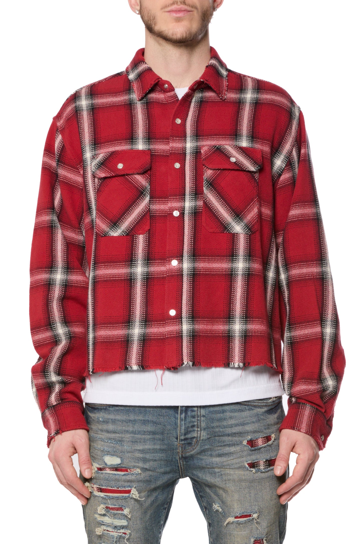 Cropped Flannel Shirt