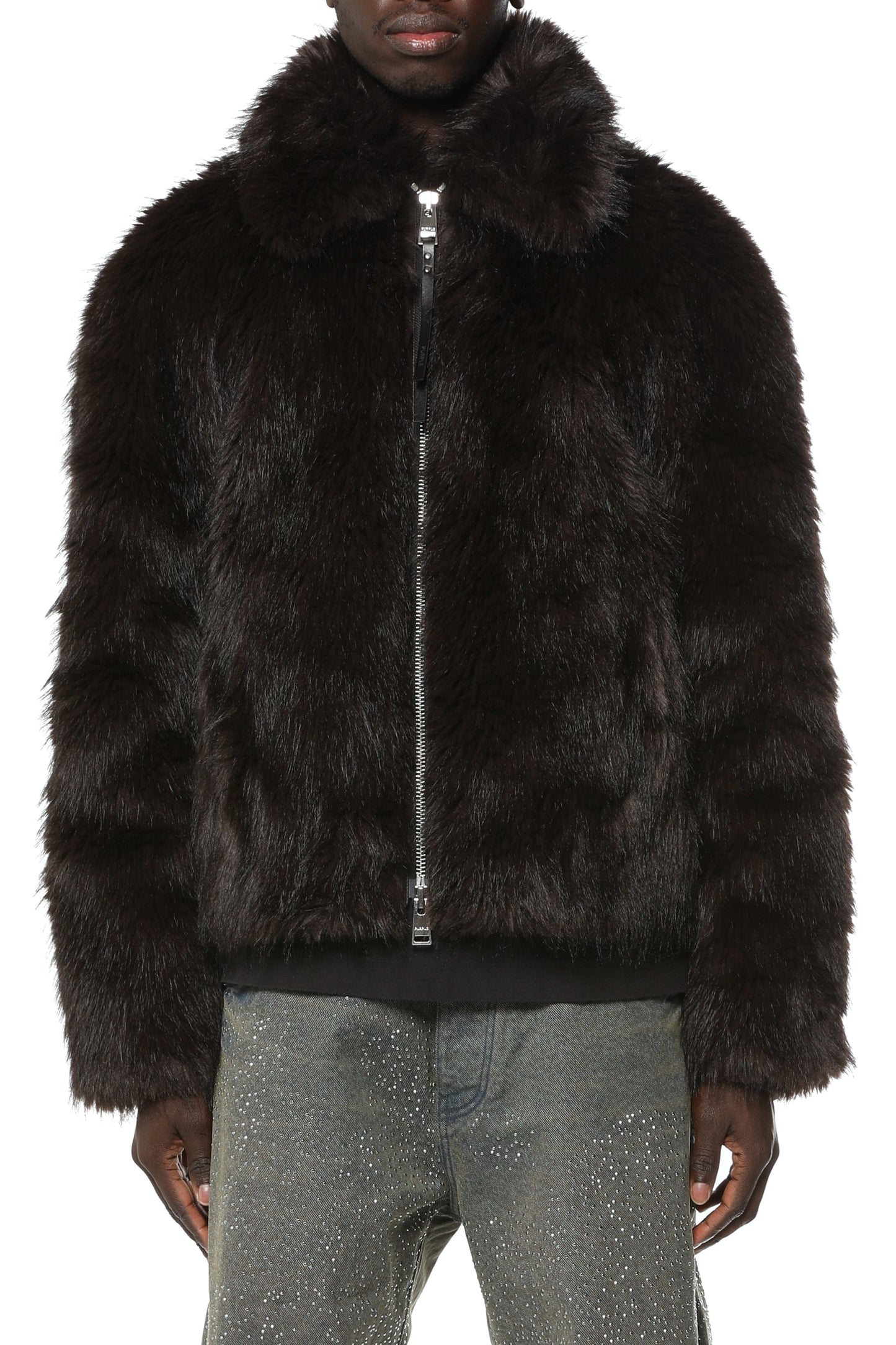 Faux Fur Shawl Jacket